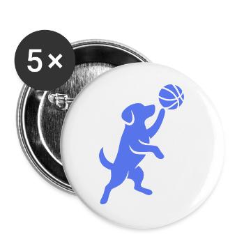 Minimalistische Silhouette Basketballspieler Wurf - Buttons groß 56 mm (5er Pack) - Weiß - Vorne