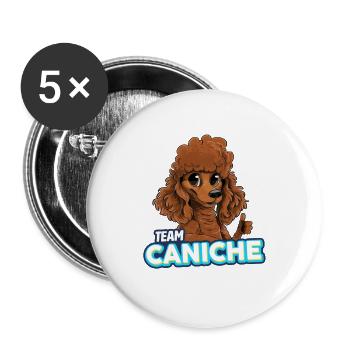 Poodle - Red - Buttons large 2.2''/56 mm (5-pack) - white - Front