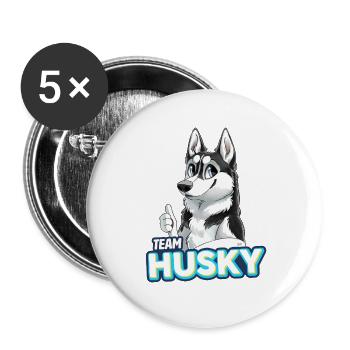 TEAM Husky - Black - Buttons large 2.2''/56 mm (5-pack) - white - Front