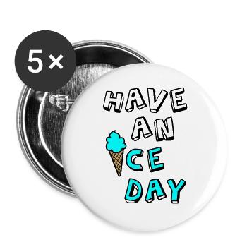 Cream Comic Summer Holiday Cool Sayings Cream Fun - Buttons large 2.2''/56 mm (5-pack) - white - Front