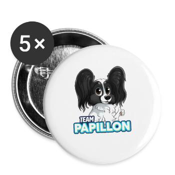 TEAM Butterfly - Black - Buttons large 2.2''/56 mm (5-pack) - white - Front