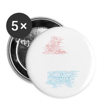 Lux Map Silhouette - Lot de 5 grands badges (56 mm) - blanc - Devant
