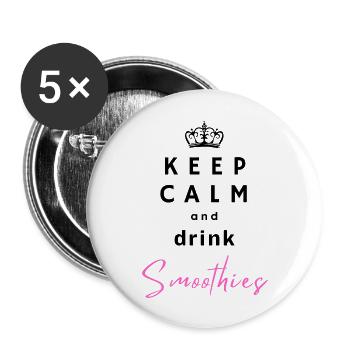 Restez calme et buvez des smoothies – fruités et détendus - Lot de 5 grands badges (56 mm) - blanc - Devant