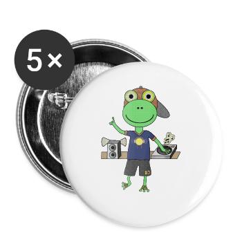 Frosch DJ Beats from the Swamp - Buttons large 2.2''/56 mm (5-pack) - white - Front