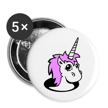 Unicorn Girl Pretty Bottom Hole Cartoon Cute Girl - Buttons large 2.2''/56 mm (5-pack) - white - Front