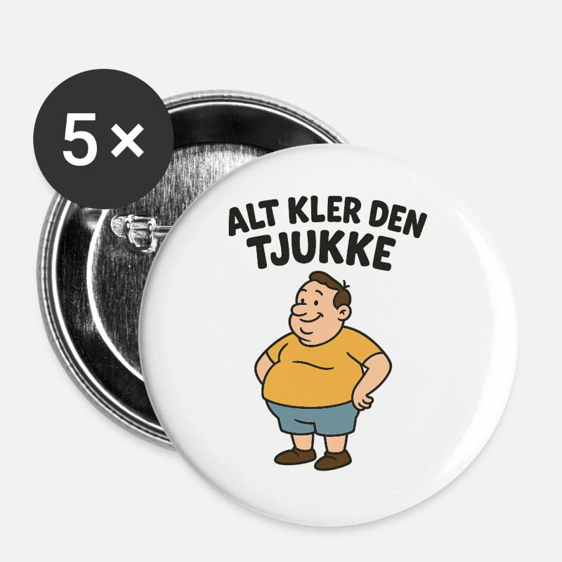 Dem Dicken steht alles - Buttons groß 56 mm (5er Pack) - Weiß