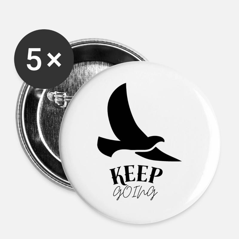 Keep_going - Buttons groß 56 mm (5er Pack) - Weiß