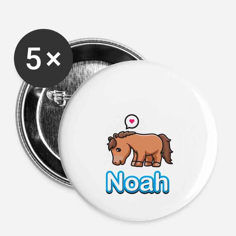Falkenhof Noah Comic Horse - Buttons large 2.2''/56 mm (5-pack) - white