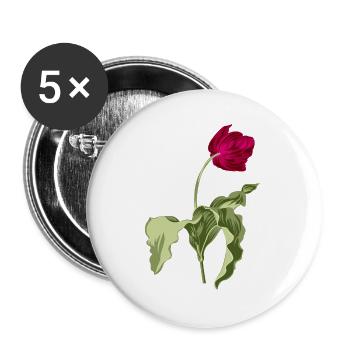 Elegante Tulpe-Illustration - Buttons groß 56 mm (5er Pack) - Weiß - Vorne