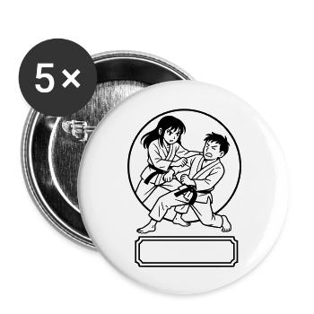 Manga Judo - Buttons large 2.2''/56 mm (5-pack) - white - Front