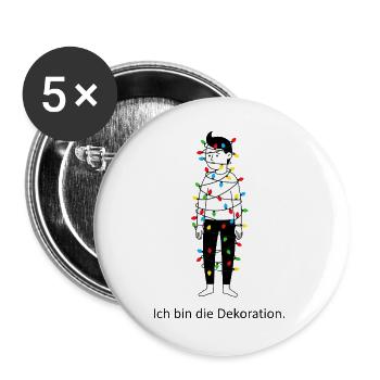 I am the decoration. - Buttons large 2.2''/56 mm (5-pack) - white - Front