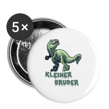 Little Brother Dinosaur – Dino fort pour les jeunes - Lot de 5 grands badges (56 mm) - blanc - Devant