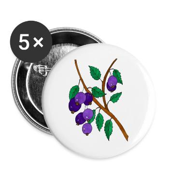 Pflaumen - Buttons groß 56 mm (5er Pack) - Weiß - Vorne