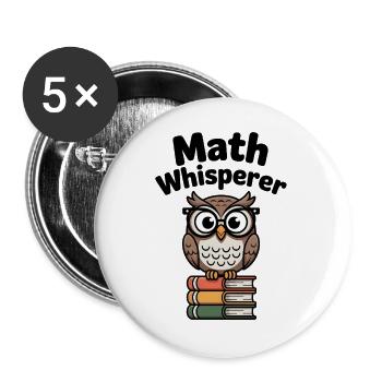 Math Whisperer - Buttons large 2.2''/56 mm (5-pack) - white - Front