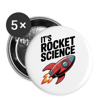 Es ist Raketenwissenschaft - Buttons groß 56 mm (5er Pack) - Weiß - Vorne