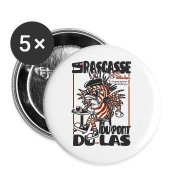 The Scorpion fish of Pont-du-Las, Toulon mascot - Buttons large 2.2''/56 mm (5-pack) - white - Front
