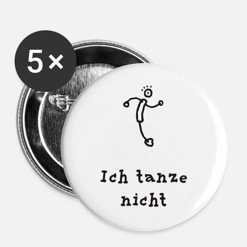 Ich_tanze_nicht - Buttons large 2.2''/56 mm (5-pack) - white