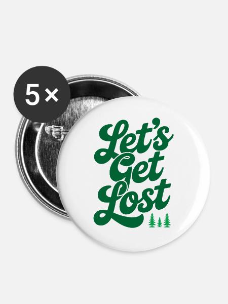 Abenteuer - Let's Get Lost - Buttons groß 56 mm (5er Pack) - Weiß