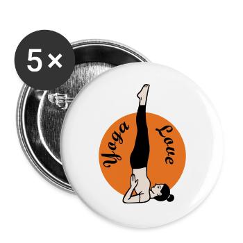 Yoga - Lot de 5 grands badges (56 mm) - blanc - Devant