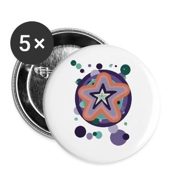 Abstract star pattern in pastel colors - Buttons large 2.2''/56 mm (5-pack) - white - Front