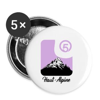 Haut-Alpine 05 Departement der Hautes-Alpes - Buttons groß 56 mm (5er Pack) - Weiß - Vorne