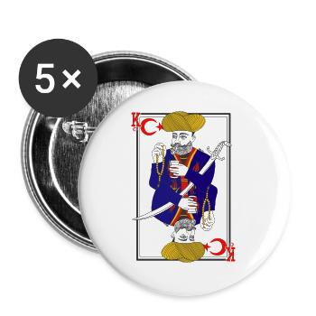 Carte à Jouer de la Tradition Turque - Lot de 5 grands badges (56 mm) - blanc - Devant