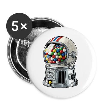 BubbleNaut - Lot de 5 grands badges (56 mm) - blanc - Devant