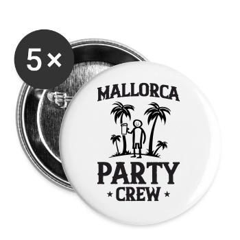Mallorca Party Crew - Buttons large 2.2''/56 mm (5-pack) - white - Front