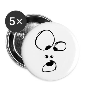 oho ! Gesicht Geist Gespenst Halloween Comic - Buttons groß 56 mm (5er Pack) - Weiß - Vorne