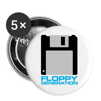 Floppy Generation 3.5 - Buttons large 2.2''/56 mm (5-pack) - white - Front