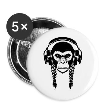 Beat Maker Monkey Head Studio Session Edition Shirt - Buttons large 2.2''/56 mm (5-pack) - white - Front