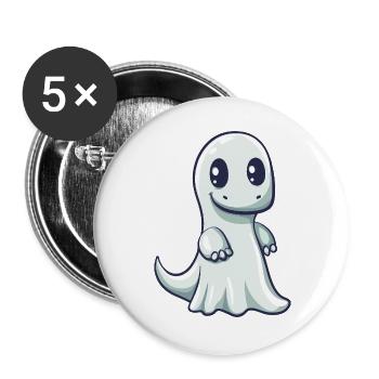 Dinosaur brontosaurus Halloween ghost - Buttons large 2.2''/56 mm (5-pack) - white - Front