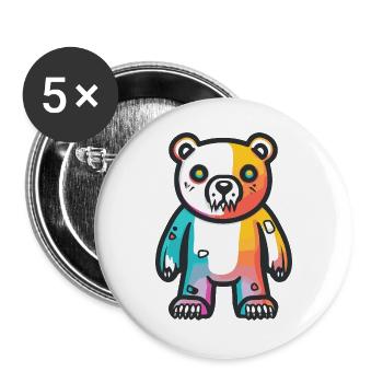 Eisbär Halloween Comic Lustig - Buttons groß 56 mm (5er Pack) - Weiß - Vorne