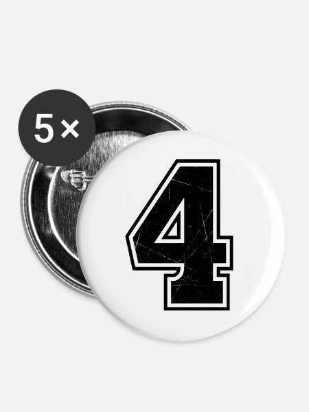 Vier - Buttons groß 56 mm (5er Pack) - Weiß