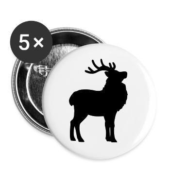 Deer Silhouette – Winter & Christmas Motif - Buttons large 2.2''/56 mm (5-pack) - white - Front