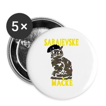 Camouflage Cat Sarajevo Military - Buttons large 2.2''/56 mm (5-pack) - white - Front