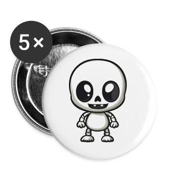 Zombie Halloween Skeleton Comic - Buttons large 2.2''/56 mm (5-pack) - white - Front