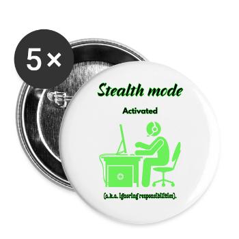 Stealth Mode Active - Buttons large 2.2''/56 mm (5-pack) - white - Front