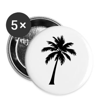 Palme selbst gestalten personalisieren  - Buttons groß 56 mm (5er Pack) - Weiß - Vorne