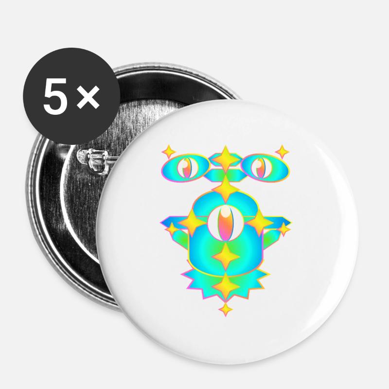 Star Miles Version 2 - Buttons groß 56 mm (5er Pack) - Weiß