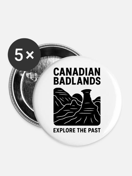 canadian badlands - Buttons groß 56 mm (5er Pack) - Weiß