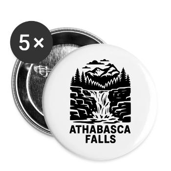 athabasca falls - Buttons groß 56 mm (5er Pack) - Weiß - Vorne