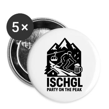 Ischgl Party on the Peak - Buttons groß 56 mm (5er Pack) - Weiß - Vorne
