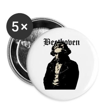 Rebel Noir Beethoven portrait - Buttons large 2.2''/56 mm (5-pack) - white - Front