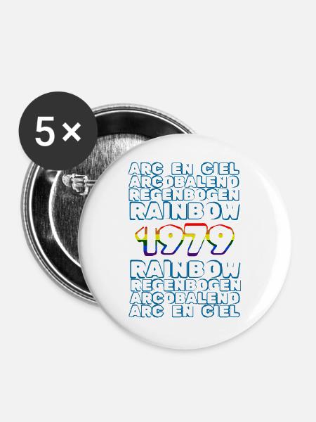 1979 - Buttons groß 56 mm (5er Pack) - Weiß