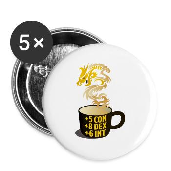 Dragon Steam RPG Stat Mug - Buttons large 2.2''/56 mm (5-pack) - white - Front