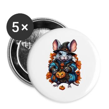 Witch Rat Autumn Outfit - Buttons large 2.2''/56 mm (5-pack) - white - Front