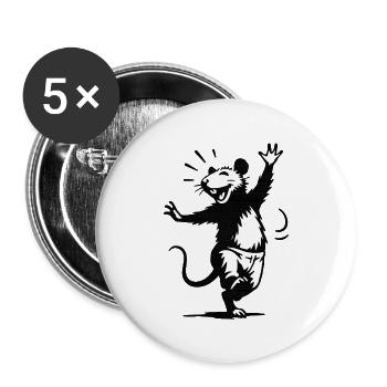 Laughing Skunk in Dance - Buttons large 2.2''/56 mm (5-pack) - white - Front