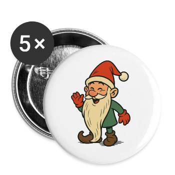 Christmas Elf - Merry Christmas - Buttons large 2.2''/56 mm (5-pack) - white - Front