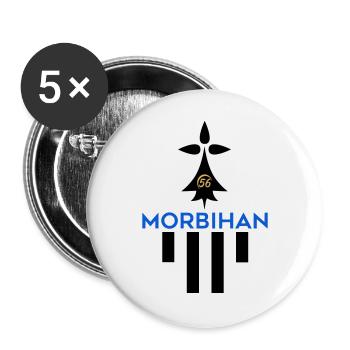Morbihan 56 logo - Buttons large 2.2''/56 mm (5-pack) - white - Front